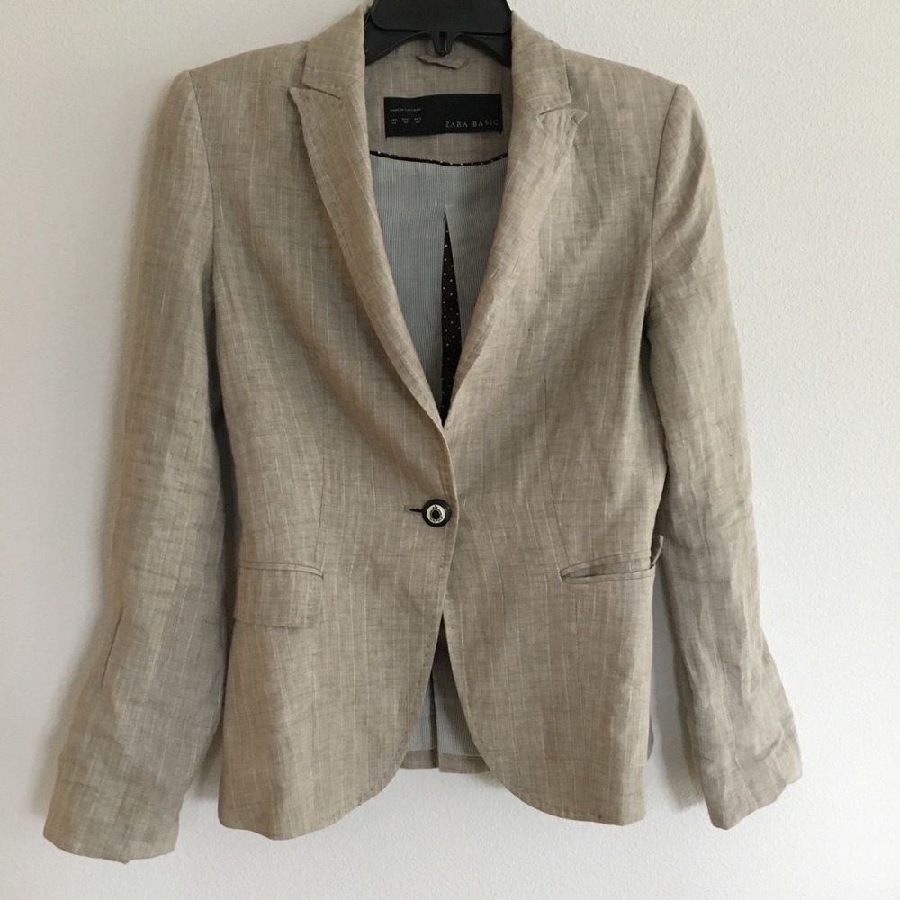 Zara Basic Beige Blazer - image 8